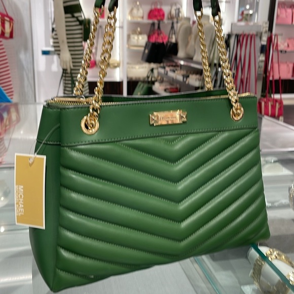 Michael Kors Whitney Women Ladies Medium Tote Shoulder Handbag Bag Purse Green - Picture 15 of 16